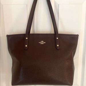 Coach City Zip Tote Oxblood